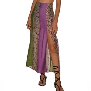 NWT VIX Namaste Jess Silk Blend Skirt Large